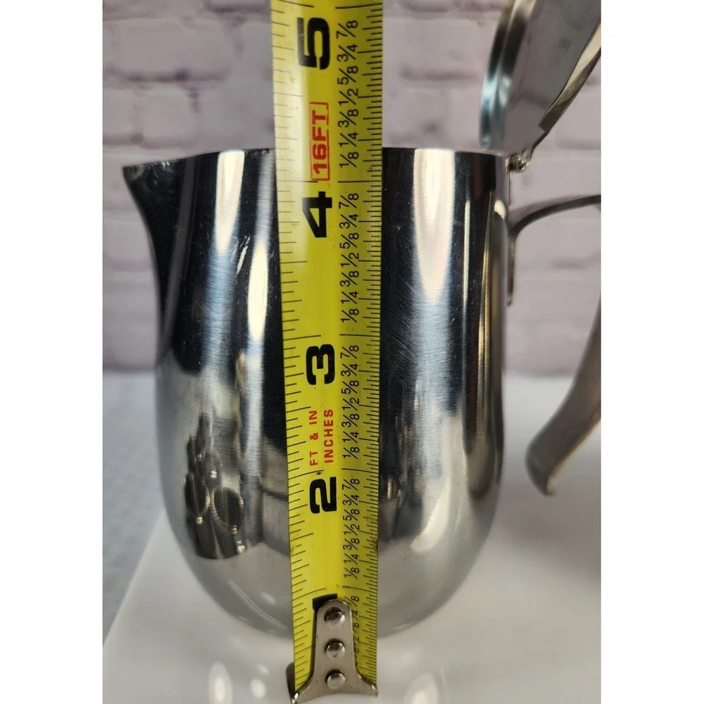 ITALIAN 18/10 Inox Double Wall Espresso Cups, Saucers + Cream & Sugar High End!